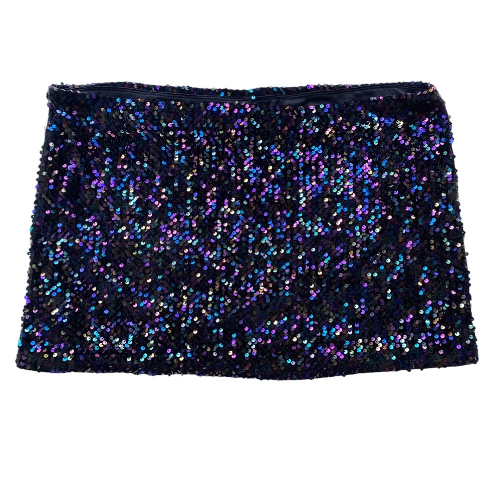 Wild Fable Sequin Mini Skirt - Black and Purple